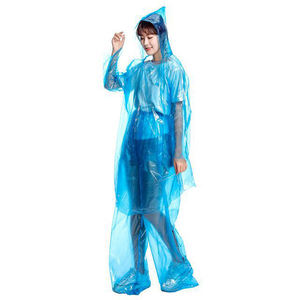 丈夫な使い捨てレインコート 携帯用 1セット 大人用 厚手 工場価格 レインコートとレインパンツ - Product Image 1