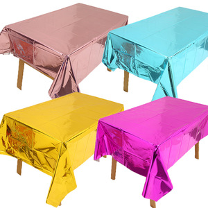 Nappe de Table jetable en plastique, 54x108 pouces, <span class=keywords><strong>rose</strong></span> vif, imperméable, pour Banquet - Product Image 2