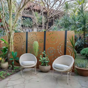 Valla Metálica de Acero Corten Oxidado de Estilo Industrial para Exteriores con Protección Antiescalada, Altura Personalizable, para Jardinería - Product Image 2