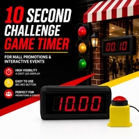 Minuterie de jeu numérique LED à chiffres rouges portable de 1,8 pouce, défi de 10 secondes, avec bouton de démarrage/arrêt, télécommande pour changer la difficulté