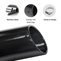 Embout d'échappement diesel universel pour camion et voiture, en acier inoxydable, épaisseur 1,2 mm, 3 entrées, 5 sorties, longueur 15 cm, peinture noire brillante