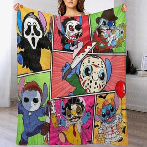 Fábrica de China, personaje de terror, Jack y Sally, manta polar de franela, aire acondicionado, sofá, mantas, regalo de Halloween, manta - Product Image 4