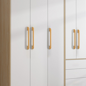 Solid Wood Handle Japanese Nordic Style Cabinet Wardrobe Dresser Kitchen Villa Wooden <strong>Door</strong> Cabinet <strong>Door</strong> - Product Image 4