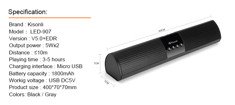 Kisonli LED-907 مكبر صوت dj مجموعة نظام الدراجة رئيس و ضوء مع الأزرق الأسنان المحمولة المتكلم