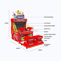Machine de jeu d'arcade simulateur de pistolet à eau, à monnayeur, pour aire de jeux intérieure pour enfants, en métal, version anglaise, 2 joueurs