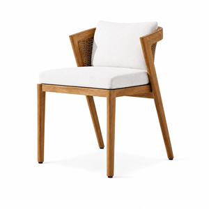 Set da Pranzo Rotondo in Teak Nordico per Esterni, Tavolo e Sedie Resistenti alle Intemperie per Giardino, Villa, Hotel e Area Pranzo all'Aperto - Product Image 2