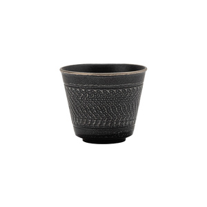 Handcrafted Ceramic <b>Teacup</b> Cylinder Shape Silver Black Ancient Style For Pu'er Tea Individual Master Cup Dehua County New - Product Image 5
