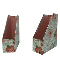 Portadocumentos de escritorio de cartón y papel con diseño de flores personalizado