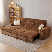 Ergonomisches Manuelles Verstellbares Schlafsofa mit Tief Gepolsterter Sitzfläche und Weichem Stoff Multifunktionales Konvertierbares Sofa für Zuhause