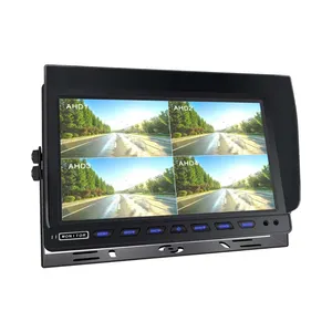 9英寸4分裂四路AHD 720P 1080P IPS屏幕显示后视监视器汽车监视器视频安全闭路电视监视器