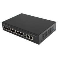 Switch PoE 8 Port Gigabit Penuh 2 Gigabit Uplink IEEE 802.3af/at 48V Power Over Ethernet untuk Kamera NVR