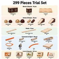 Petit ensemble de jeu de démarrage pour la maternelle, 299 pièces, blocs géants en mousse EPP, planches en contreplaqué de bouleau, équipement de classe