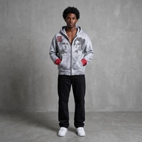 Sweat à capuche zippé pour homme 400 GSM, imprimé DTG vintage vieilli, style streetwear déchiré personnalisé