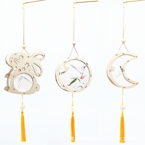 Mid Autumn Festival Wooden Glowing Lantern <b>Diy</b> <b>Kit</b> Rabbit Moon Shape For Children Age 8 13 Years Unisex Light Up Toy - Product Image 5
