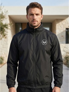 Veste de club de tennis pour <span class=keywords><strong>homme</strong></span>, entièrement zippée, col rabattable, décontractée pour le vendredi, plusieurs couleurs, imperméable, respirante, en toile - Product Image 3