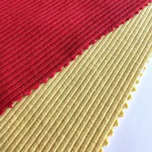 Haute qualité tricoté 60% coton 40% polyester femmes porter tissu solide CVC côtes tissu pour sweats à capuche manchette et col