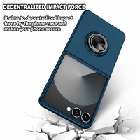 Casing Ponsel C0168 Anti Gores Desain Magnetik Ultra Tipis dengan Ring Stand untuk Samsung Galaxy Z Flip 8 7 6 5 4 3