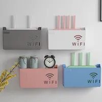 Étagère murale pour routeur Wifi sans fil Boîte de rangement en plastique ABS Boîte d'organisation pour support d'alimentation par câble