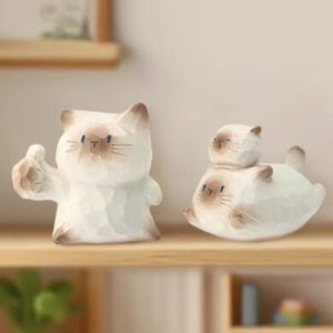 Lot de figurines miniatures de chats siamois de la série émotionnelle PAI authentiques en vente en gros pour collection et cadeaux - Product Image 3