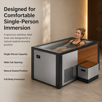 Baignoire de récupération froide de luxe en acier inoxydable avec refroidisseur intégré pour la gym et le spa