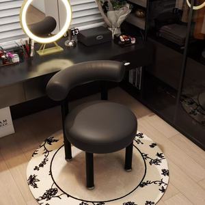 Makeup <strong>Stool</strong> Home Girl's Bedroom Light Luxury <strong>High</strong>-end Dressing <strong>Table</strong> Subnet Red <strong>High</strong>-value Nail Backrest Chair PU Leather - Product Image 2