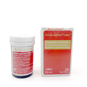 ACCU-ANSWER HB01 <strong>Hemoglobin</strong> <strong>Test</strong> <strong>Strips</strong> 25 <strong>Strips</strong> Medical Grade Accurate HB Meter Refills for Home Clinic Anemia <strong>Test</strong> Monitor - Product Image 1