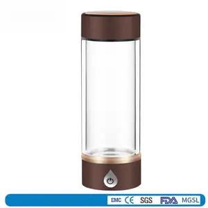 Hydrogen Rich Water Bottle 420ML 550ML Dismountable Oxygen Production Water Cup SPE And PEM Technology Round Glass