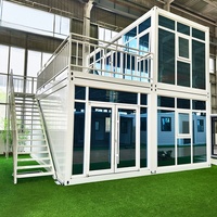 Maison conteneur de luxe de haute qualité de 20 pieds, entièrement meublée, villa préfabriquée en acier mobile et extensible de 3 chambres à coucher, pour l'extérieur