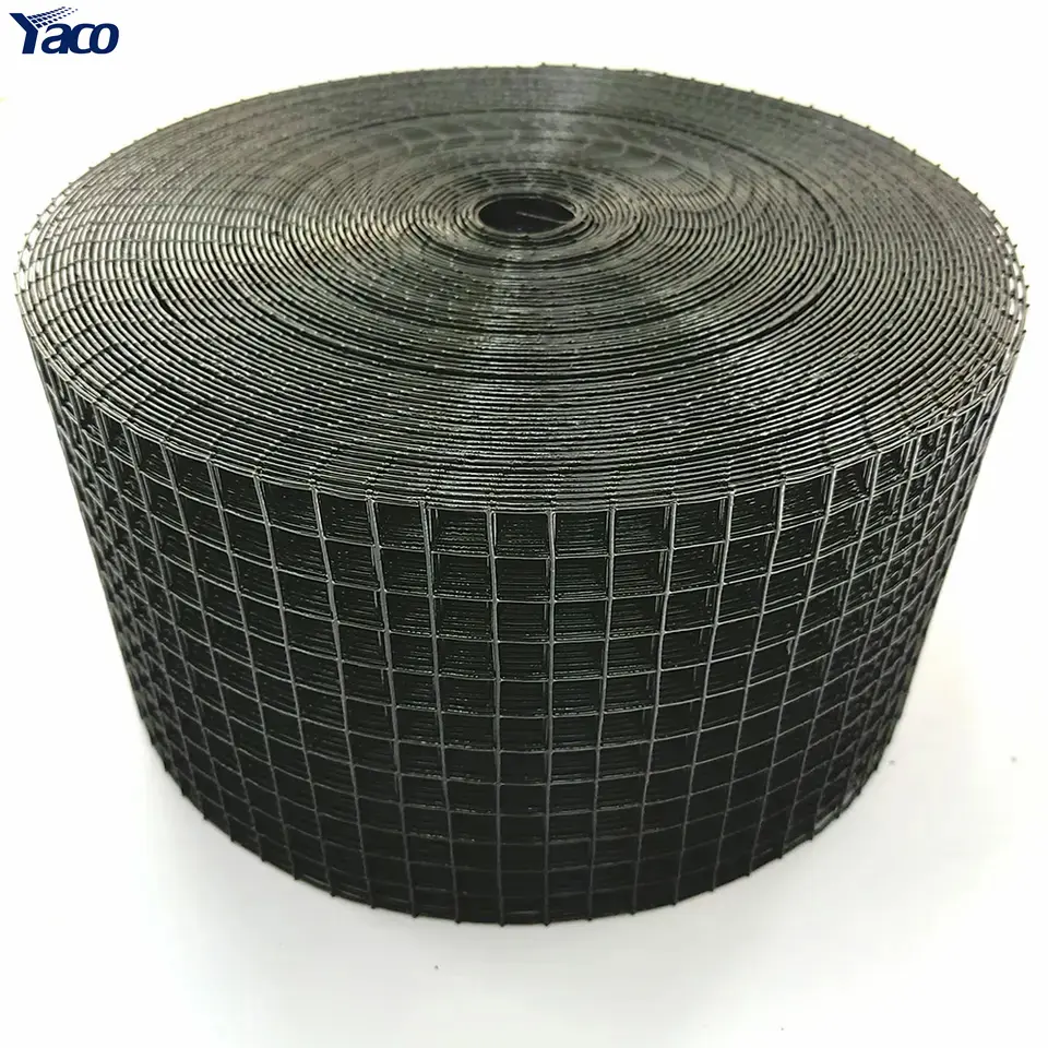 Rollos de 6 pulgadas x 100 pies, malla de acero soldada recubierta de PVC negro, Rollo protector de criaturas, protege la malla de los paneles solares de los roedores