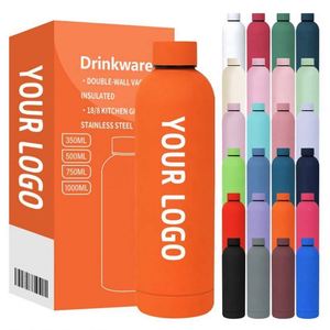 ขวดน้ำสแตนเลสคุณภาพสูงยอดนิยม ขนาด 300 500 750 1000 มล. ลายไล่สี พร้อมโลโก้พิมพ์ - Product Image 5