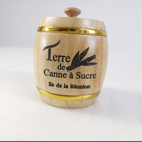 Petite boîte à tonneau en bois antique avec couvercle Pot à tonneau en bois d'acacia pour boîte d'emballage alimentaire, sucre, bonbons, grains de café, thé