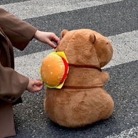 Peluche Capybara Amusante avec Poussin sur la Tête, Jouet Interactif à Tirer, Doux pour Chambre d'Enfant, Décoration, Cadeau Adorable