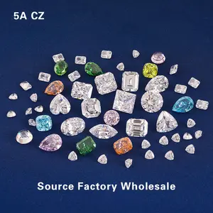 Wuzhou taşlar fabrika sıcak satış 3a 5a 7a kalite CZ zirkon kartela kübik zirkonya taş