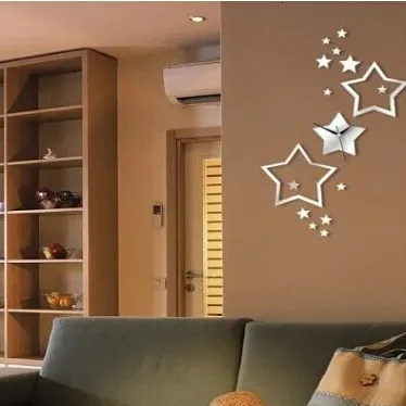 Fantasy Star Acrylic gương tường Sticker tự làm trang trí nhà đồng hồ trẻ em trang trí phòng