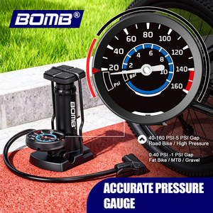 Pompe à vélo BOMB, pompe à air pour vélo, pompe à pied pour vélo avec manomètre, pompe à pneu de vélo, vente en gros OEM - Product Image 6