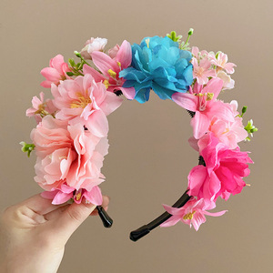 Nouvelle fleur coiffure Floral bandeau femmes Rose couronne bandeau cheveux mexicain fleur bandeau - Product Image 1