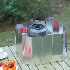 16 plaques pare-vent pliables en aluminium pour extérieur, déflecteur pliable, pare-brise, protection de poêle, pare-brise de <span class=keywords><strong>camping</strong></span> - Product Image 5