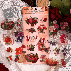 2025 Vintage <strong>Printed</strong> Journal <strong>Sticker</strong> Transparent Waterproof PVC Material Mini <strong>DIY</strong> Stationery Journal Cross-Border Decoration - Product Image 2