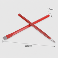 Ciseau à maçonnerie robuste de 300 mm avec tige hexagonale, ciseau à froid peint en rouge pour la démolition de pierre et de béton