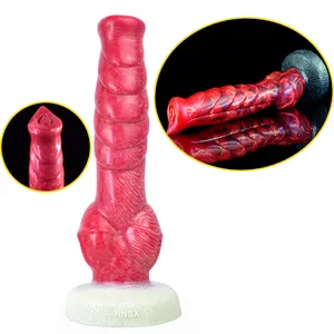 Nnsx nó para cachorro de silicone, pênis de borracha colorido com ventosa, base de cobra, dildo de patter de cobra, 24cm, atacado