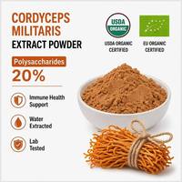 USDA Biologisch Cordyceps Militaris Extract 20% Polysacchariden, Watergeëxtraheerd Vruchtvormend Lichaamspoeder, Laboratorium Getest