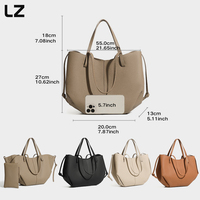 LZ Sacs fourre-tout noirs en cuir véritable pour femmes Sac à main souple à bandoulière rétro Bandoulière pour filles Nouveau design