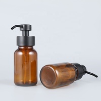 Bouteille de luxe 150 200 250ml en verre ambré, mousse rechargeable, distributeur de savon liquide, bouteille de lotion avec pompe