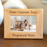 Marco Personalizado de Nogal Regalo de Navidad para Familia Marco de Fotos de Madera Decoración para el Hogar Marco de Fotos Grabado a Medida