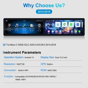 ระบบนำทางแอนดรอยด์หน้าจอคู่ Navihua สำหรับรถเบนซ์ W205 GLC ปี 2014-2018 ขนาด 12.3 นิ้ว พร้อมจอแสดงผลสำหรับผู้โดยสารด้านข้างคนขับ รองรับ CarPlay และ GPS - Product Image 6