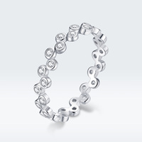 Fantaisie platine plaqué bague silver925 léger Japonais de luxe petit anneau BSR123 conception
