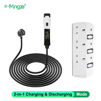 Chargeur EV E-mingze 2 en 1 Type 2 GBT AC 3,5 kW 13/16A Monophasé avec prise UK EU Chargeur portable