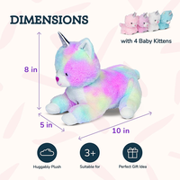 Vente en gros de peluche CPC mini licorne personnalisée CPC peluche avec caticorne bébés 22 ''maman chat et 4 bébés pour filles