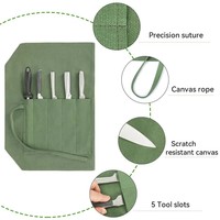 Sac de rangement pour couteaux professionnel personnalisé, en toile cirée résistante, pliable, pour chef cuisinier, avec plusieurs poches