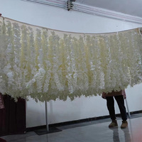 Grands centres de table à fleurs artificielles pour dîner de fête Rangées de fleurs de glycine tombantes blanches pour mariage